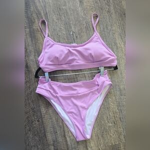 XL Pink Basic Bikini Set Swimwear Classic Plain Timeless